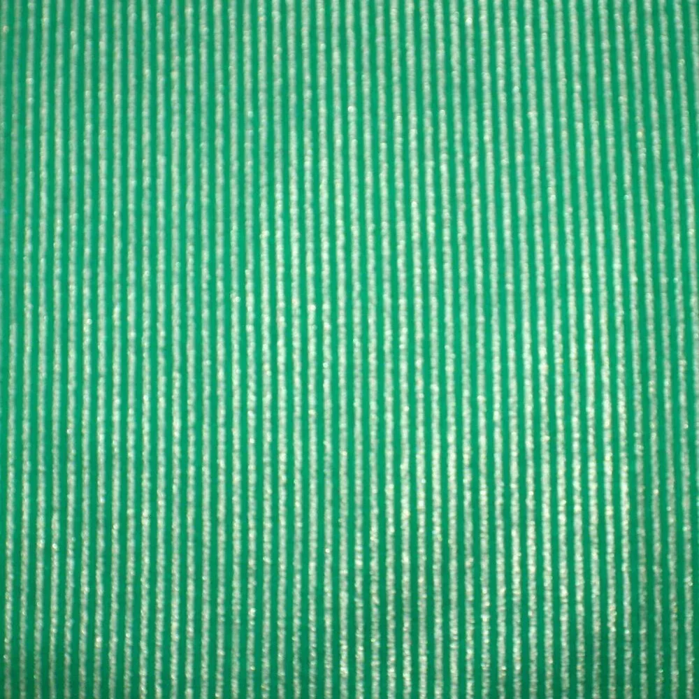 FABRIC #1205 - Cotton - Green Gold Metallic Stripe Christmas St. Patrick's Day